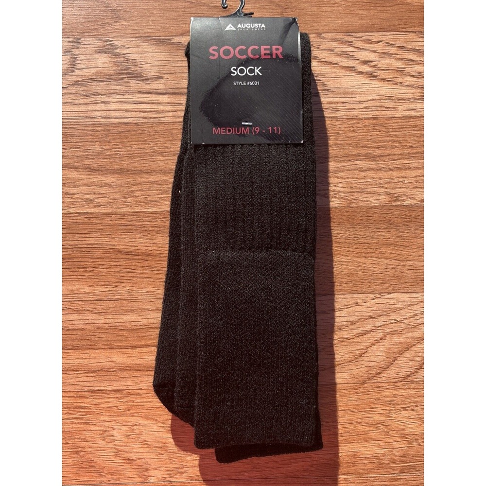 Augusta Soccer Athletic Tube Socks Black Unisex Medium 9-11 NEW